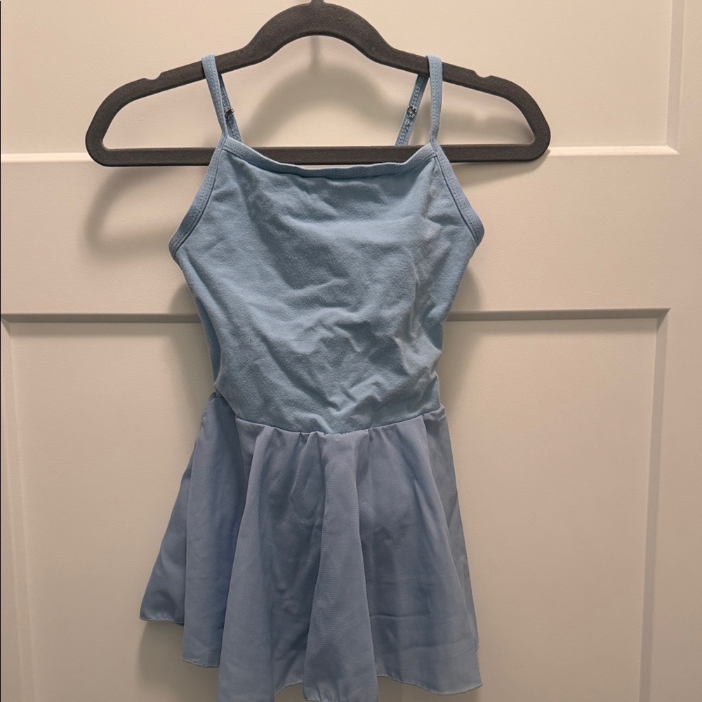 Signature Light Blue and Tan Leotard